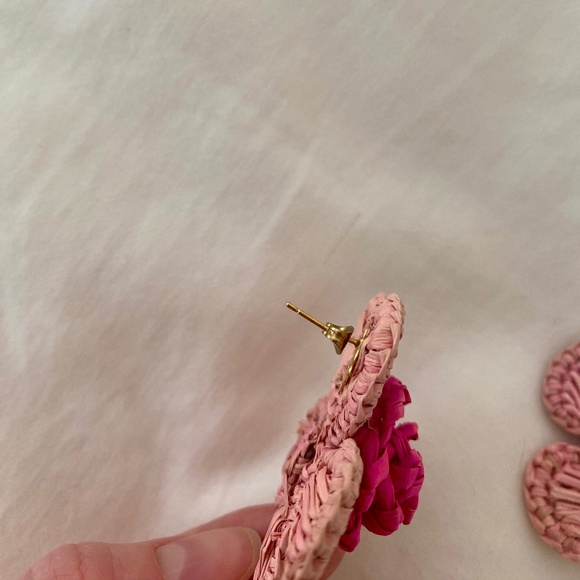 Iraca Palm Flower Earrings by Victoria Dunn - Picture 2 of 4